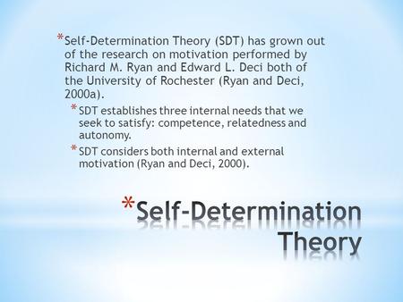 Self-Determination Theory