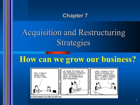 1 Acquisition and Restructuring Strategies Chapter 7 How can we grow our business?