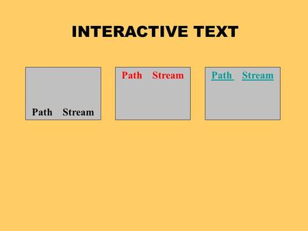 INTERACTIVE TEXT Path Stream Path Path StreamStream.