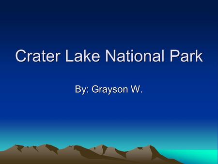 Crater Lake National Park