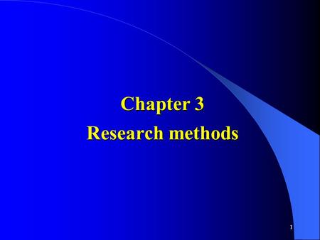 Chapter 3 Research methods