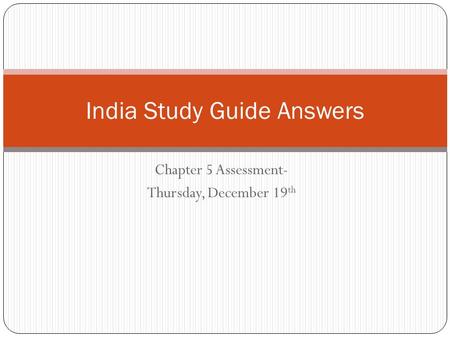 India Study Guide Answers