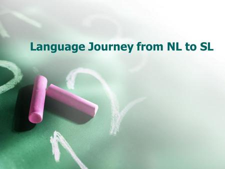 Language Journey from NL to SL. Contrastive Analysis Hypothesis Prator (1967) Level 0Transfer  English and Spanish vowels; word order  NL item is the.