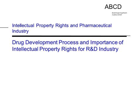 Intellectual Property Rights and Pharmaceutical Industry