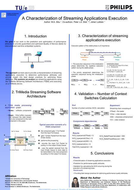 PROGRESS project: Quality of Service in In-Home Digital Networks System Architecture and Networking The approach we took was to provide a characterization.