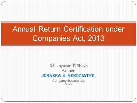 Annual Return Certification under Companies Act, 2013