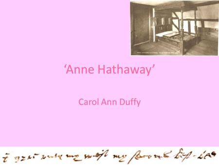 ‘Anne Hathaway’ Carol Ann Duffy.