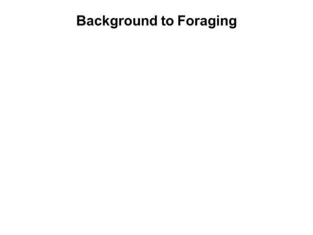 Background to Foraging. C.S. Buzz Holling aka the man Functional response was developed based on a 1959 paper These eating These.