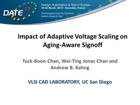 Outline Introduction: BTI Aging and AVS Signoff Problem