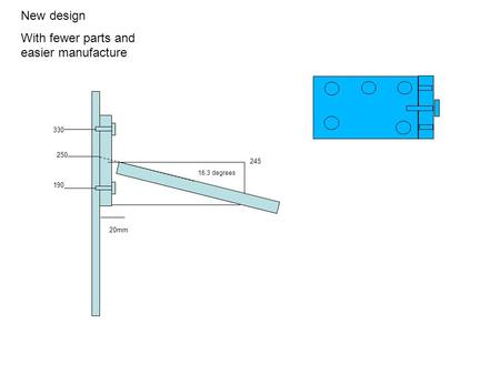 New design With fewer parts and easier manufacture 330 190 250 16.3 degrees 20mm 245.