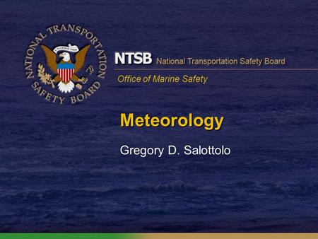 Office of Marine Safety Meteorology Gregory D. Salottolo.