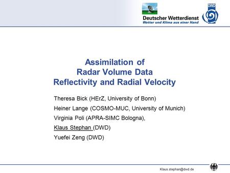 Reflectivity and Radial Velocity