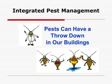 Integrated Pest Management Pests Can Have a Throw Down in Our Buildings.