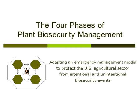 The Four Phases of Plant Biosecurity Management Adapting an emergency management model to protect the U.S. agricultural sector from intentional and unintentional.