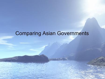 Comparing Asian Governments