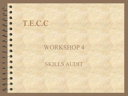 T.E.C.C WORKSHOP 4 SKILLS AUDIT.