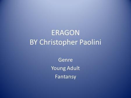 ERAGON BY Christopher Paolini