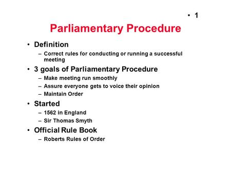 Parliamentary Procedure