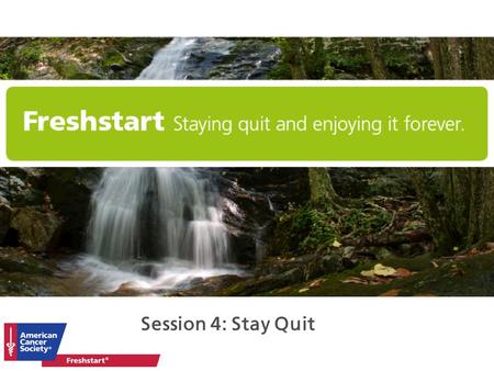 Freshstart Facilitator Training Session 4: Stay Quit.