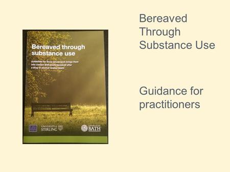 Bereaved Through Substance Use Guidance for practitioners.