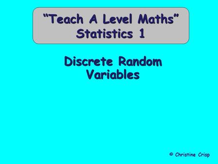 Discrete Random Variables