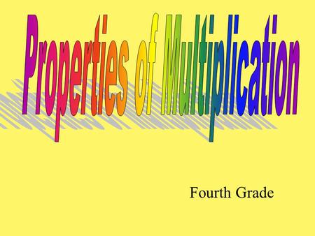 Fourth Grade Commutative Property of Multiplication Factors can be multiplied in any order and the product remains the same Example: 5 x 7 = 7 x 5.