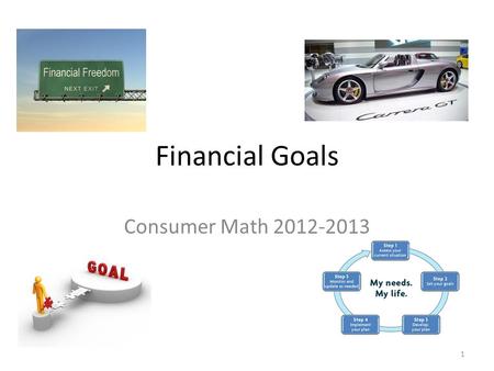 Financial Goals Consumer Math 2012-2013 1. Overview What Does A Financial Goal Look Like Examples Of Financial Goals How To Meet Financial Goals Evaluating.