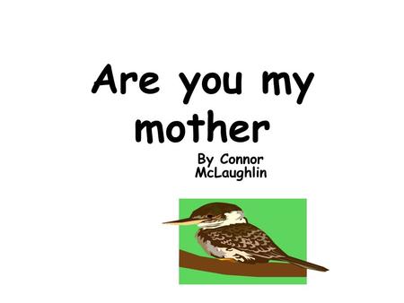 Are you my mother By Connor McLaughlin 1. One day there was a mommy bird in the wods.