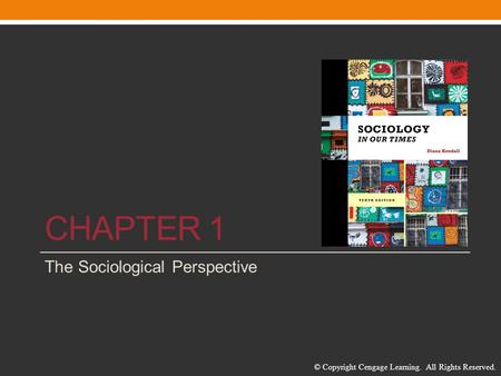 © Copyright Cengage Learning. All Rights Reserved. CHAPTER 1 The Sociological Perspective.