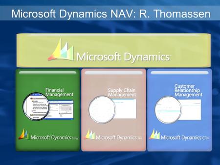 Microsoft Dynamics NAV: R. Thomassen. Freedom to Focus on your Business Microsoft Dynamics NAV.