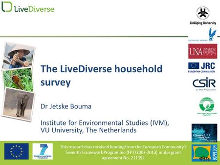 This research has received funding from the European Community’s Seventh Framework Programme (FP7/2007-2013) under grant agreement No. 211392 The LiveDiverse.