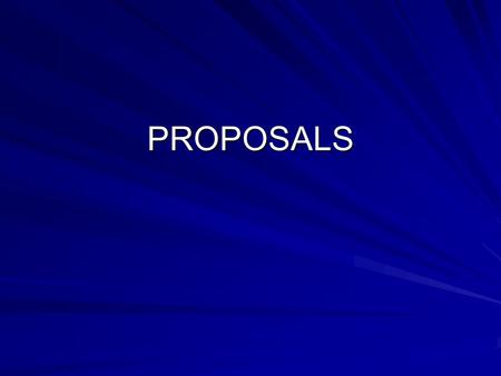 PROPOSALS.