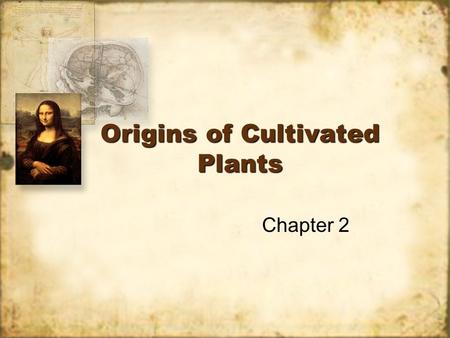 Origins of Cultivated Plants Chapter 2. Why were plants domesticated? Steady food source. Higher TDN Storage Steady food source. Higher TDN Storage.