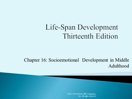 Life-Span Development Thirteenth Edition