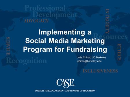 Implementing a Social Media Marketing Program for Fundraising.