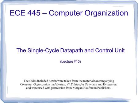 ECE 445 – Computer Organization