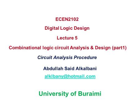 Abdullah Said Alkalbani University of Buraimi