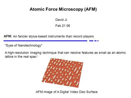 Atomic Force Microscopy (AFM)