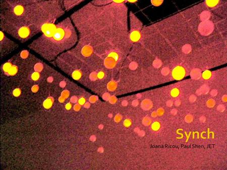 Synch STARTING POINTS Dynamics of pollination Exploring the point of view of an individual plant or the whole ecosystem. Plants would be able to change.