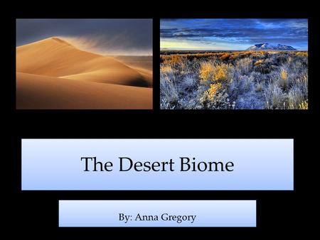 The Desert Biome By: Anna Gregory. Conditions of the desert The desert biome has extreme heat and extreme dryness. It usually has sudden flash floods.