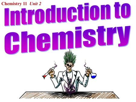 Chemistry 11 Unit 2.  Chemistry: the study of matter and the changes that matter may undergo.  Matter: anything that has mass and volume a) Solid -