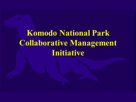 Komodo National Park Collaborative Management Initiative.