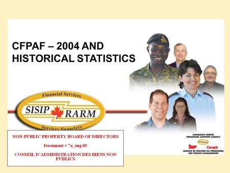 CFPAF – 2004 AND HISTORICAL STATISTICS. Financial Distress Program Loans: Up to $25,000 with 2% interest per annum Purpose: Alleviate financial distress.