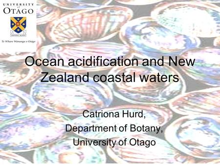 Ocean acidification and New Zealand coastal waters