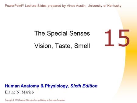 Copyright © 2004 Pearson Education, Inc., publishing as Benjamin Cummings Human Anatomy & Physiology, Sixth Edition Elaine N. Marieb PowerPoint ® Lecture.