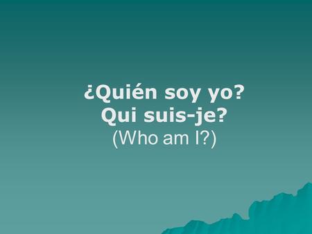 ¿Quién soy yo? Qui suis-je? (Who am I?).  I’ve got over twelve years of teaching experience. I also taught on a part-time basis at the community college.