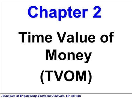 Chapter 2 Time Value of Money (TVOM).