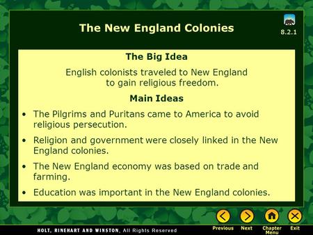 The New England Colonies