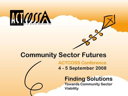 Finding Solutions Towards Community Sector Viability.