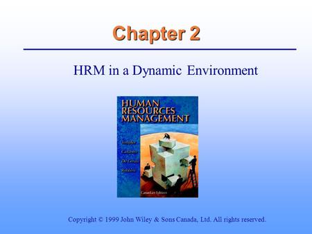 HRM in a Dynamic Environment